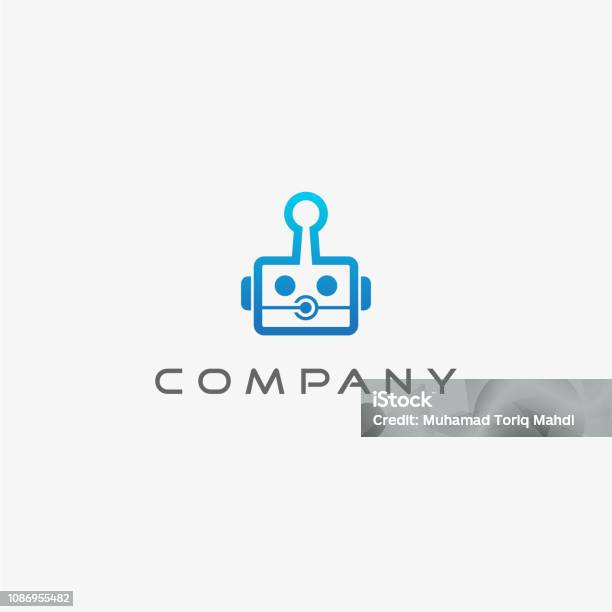 Robot Logo Stock Illustration - Download Image Now - Cartoon, Computer, Computer Graphic