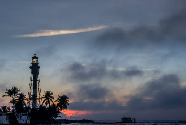 istock Hillsboro Inlet Lighthouse at Sunrise at the Shoreline 1086955880
