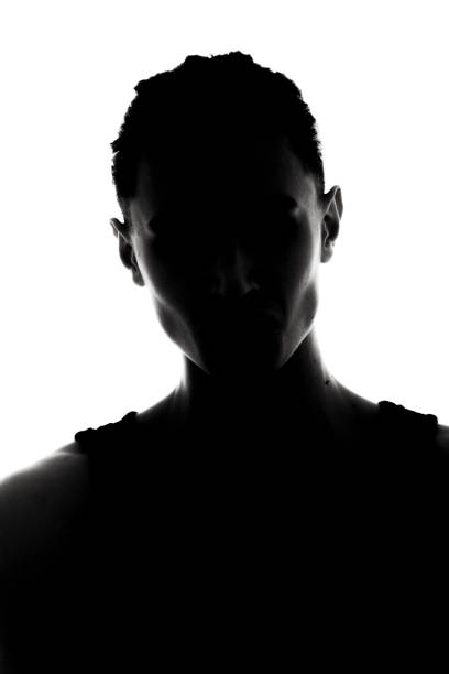 istock pretty man monochrome silhouette at the white background 1086961440