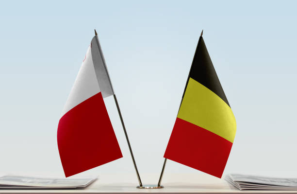 istock Flags of Malta and Belgium 1086967682