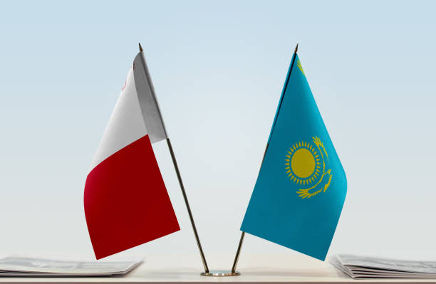 istock Flags of Malta and Kazakhstan 1086967930