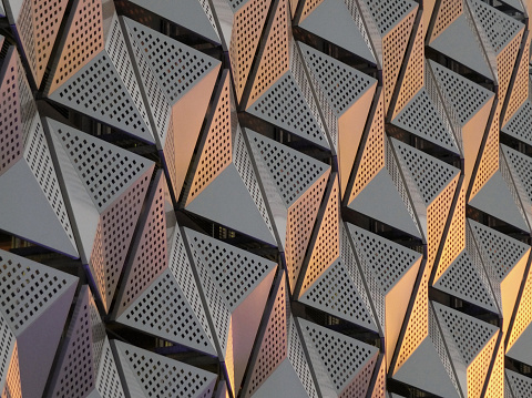 Geometric Cladding Systems Modern Steel Angular Geometric Cladding With Colour Tones And ...