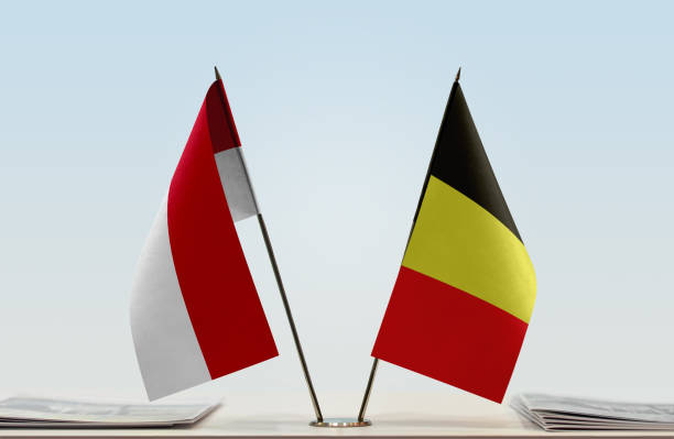 istock Flags of Monaco and Belgium 1086970316