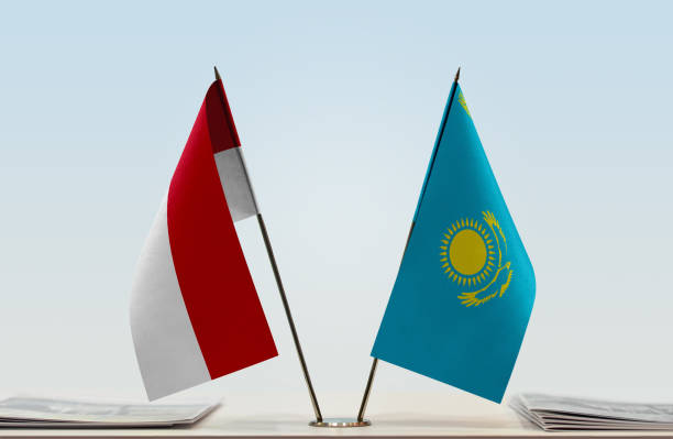 istock Flags of Monaco and Kazakhstan 1086972422
