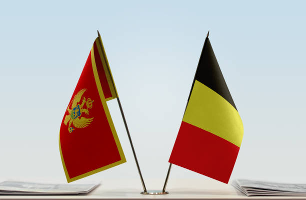 istock Flags of Montenegro and Belgium 1086973842