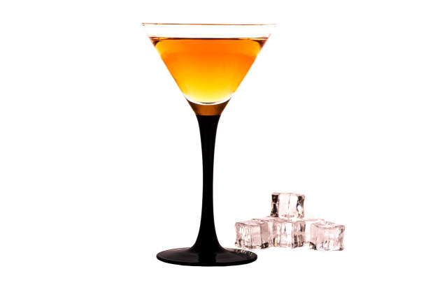 istock Red cocktail in a wine glass isolated on white background. 1086974112