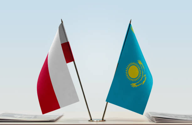 istock Flags of Poland and Kazakhstan 1086981240