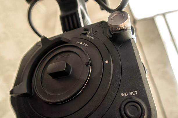 istock Professional digital video camera. accessories for 4k video cameras. 1086985360