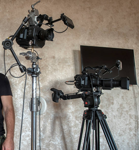 istock Professional digital video camera. accessories for 4k video cameras. 1086985430