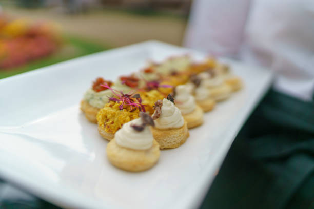 istock Wedding food and canopies at reception 1086990440