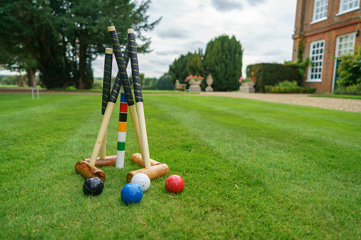 Croquet set for guests to play with at a wedding