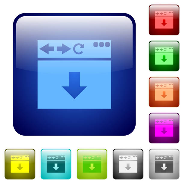 ブラウザーのスクロールの色の正方形ボタン - browser internet web page window点のイラスト素材／クリップアート素材／マンガ素材／アイコン素材