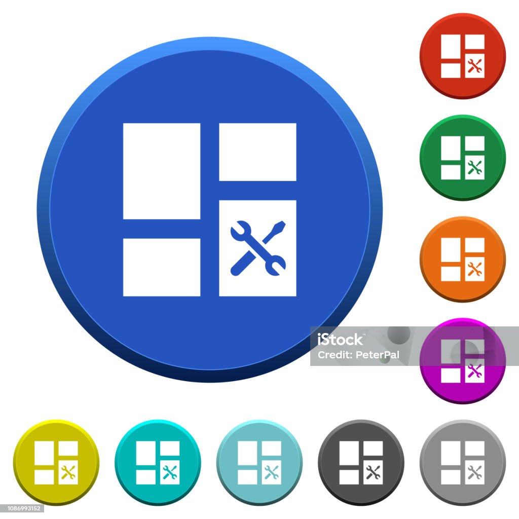 Bevel Buttons Dashboard Tools Beveled Buttons Stock Illustration - Download Image Now ...