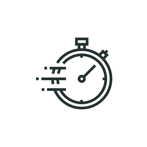 hızlı zaman satırı simgesi - kronometre illüstrasyonlar stock illustrations