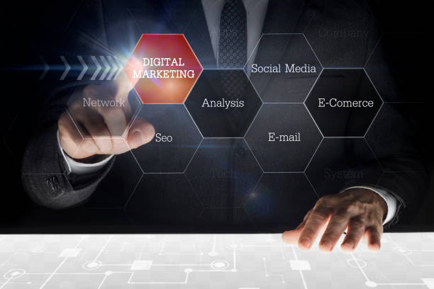 istock Businessman touching screen with caption 