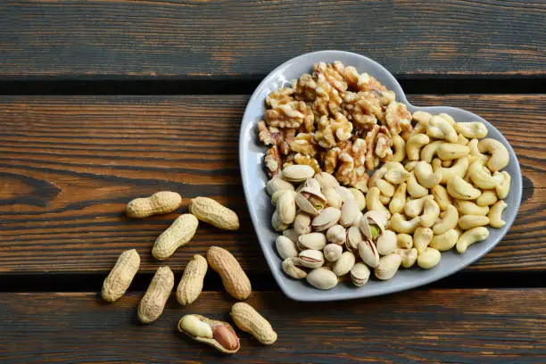 Photo of 4 different types of nuts.