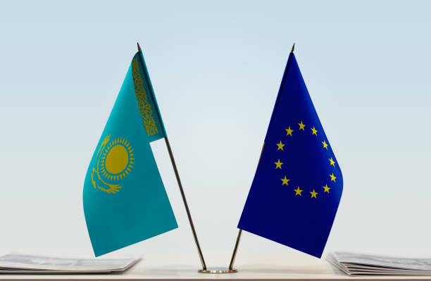 istock Flags of Kazakhstan and EU 1087007476