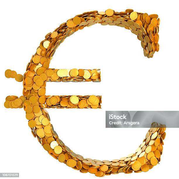 Euro Stabilność Symbol Połączone Z Monet - zdjęcia stockowe i więcej obrazów Bankowość - Bankowość, Bez ludzi, Biznes