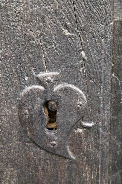 old door with hearts