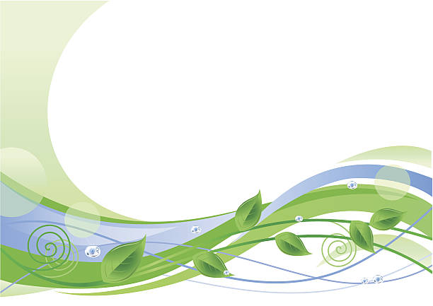 illustrazioni stock, clip art, cartoni animati e icone di tendenza di sfondo verde floreale - nature design element dew spraying