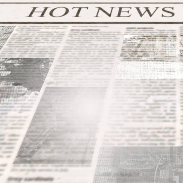 istock Newspaper with headline Hot News and old unreadable text 1087038226