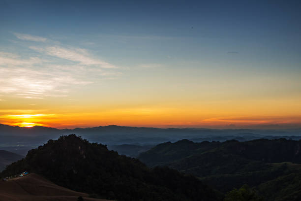 istock landscape Mountain with sunset  in  Nan Thailand . 1087041932