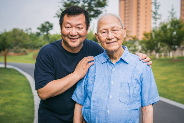 istock Senior Chinese man and his son 1087074776
