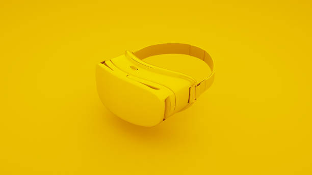 VR virtual reality glasses on yellow background. 3D illustration VR virtual reality glasses on yellow background. 3D illustration. virtual reality point of view photos stock pictures, royalty-free photos & images