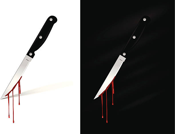 Kitchen Knife With Blood Vector Illustration Stock Illustration - Download  Image Now - Kitchen Knife, Blood, Drop - iStock
