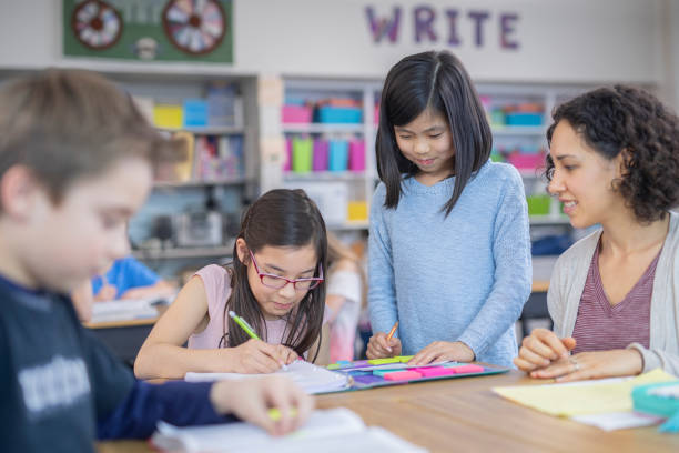 istock Teacher helping 4th graders in her classroom 1087099082