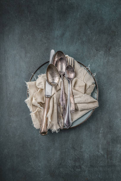 istock old cutlery, different kinds, on a cloth, top view 1087101680