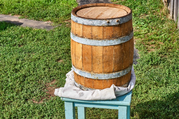 istock Oak Barrel. Wooden barrel covered with wax 1087103118