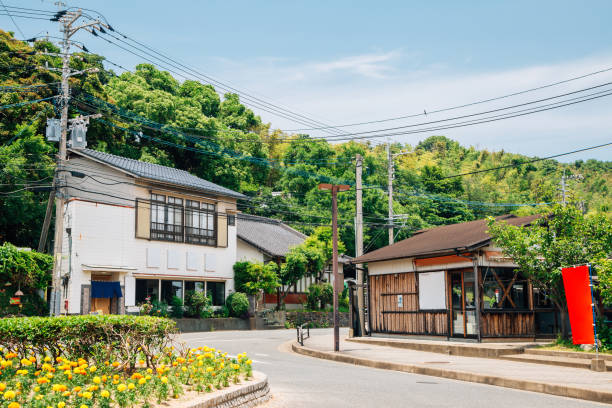 福岡県の能古島の旧村 - village ストックフォトと画像