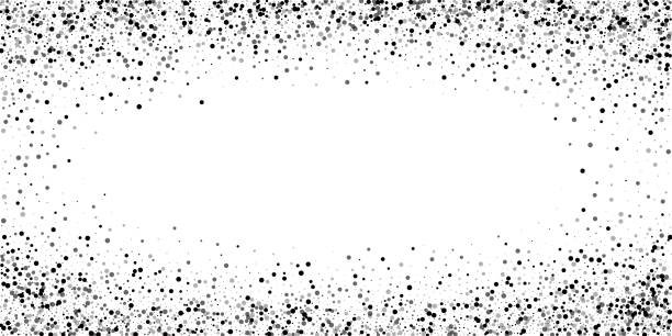 Scattered dense balck dots. Dark points dispersion Scattered dense balck dots. Dark points dispersion on white background. Breathtaking grey spots dispersing overlay template. Original vector illustration. balck stock illustrations