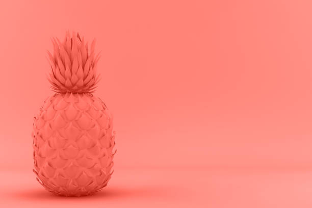istock Painted Pinapple trend living Coral color 1087121776