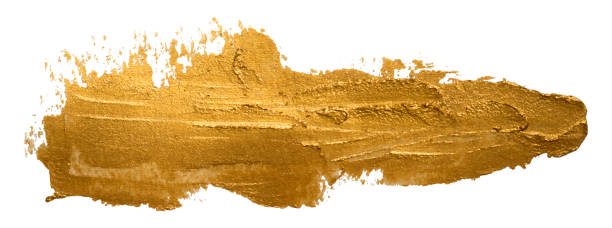 istock long golden smear oil paint spot isolated on white background, eps10 vector illustration 1087127818