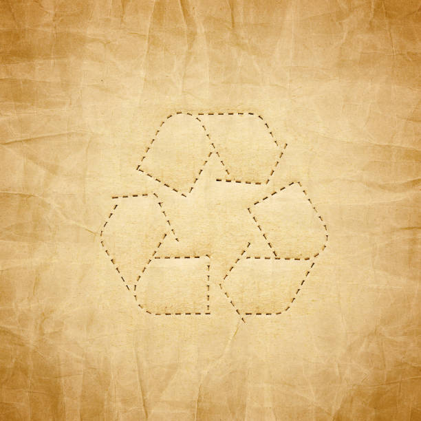 istock paper texture with recycle symbol 1087129720