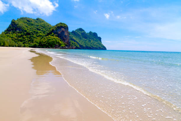 istock Beach mountain idyllic with sky at Baan Koh Teap beach 1087129858