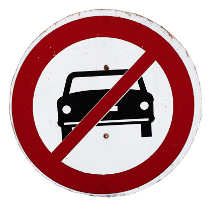 No car or no parking sign (with Clipping Path)