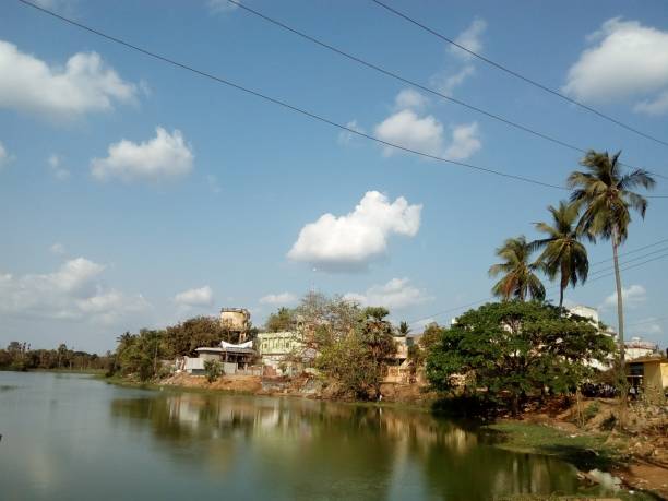 istock Lake in the village 1087142096