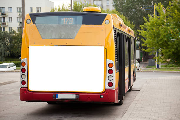 istock Blank billboard on back of bus 108714498
