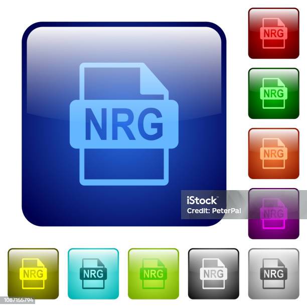 Nrg Format Nrg File Format Color Square Buttons Stock Illustration - Download ...