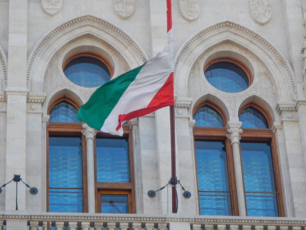 istock Hungarian Flag on The Parliament building, Budapest 1087158872