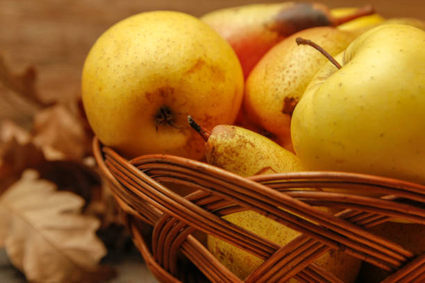 istock Fresh raw organic pears and apples 1087161214