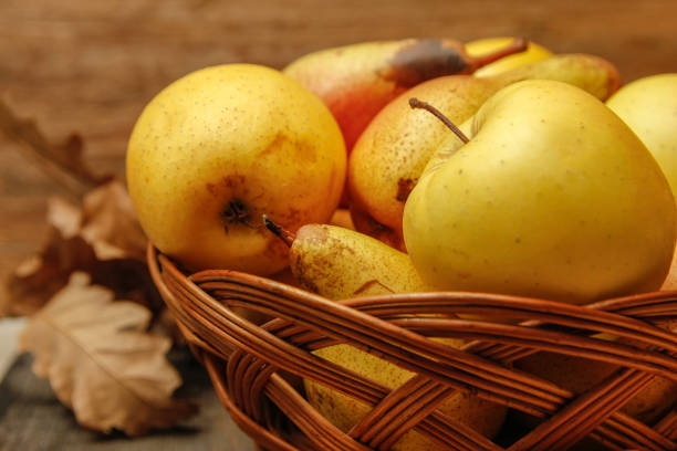 istock Fresh raw organic pears and apples 1087161218