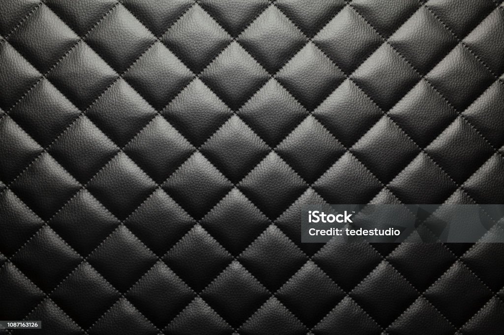 Black patterned leather background or texture Leather Stock Photo