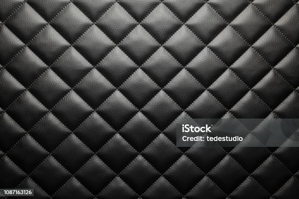 Black Patterned Leather Background Or Texture Stock Photo - Download Image Now - Leather, Black Color, Textured
