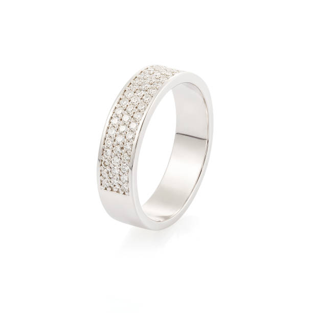 istock white gold wedding ring with diamonds isolated on white background 1087163458
