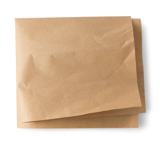 istock Striped Brown Craft Paper Top View with Copy Space 1087174752