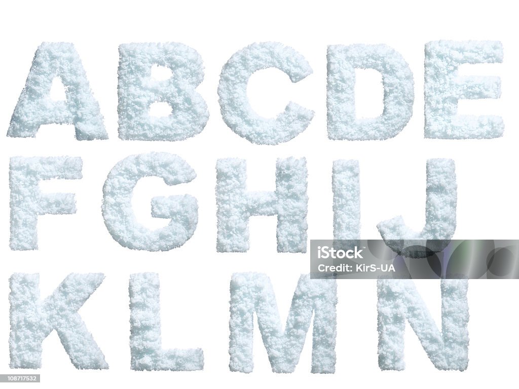 인공눈 알파벳 - 로열티 프리 눈-냉동상태의 물 스톡 사진